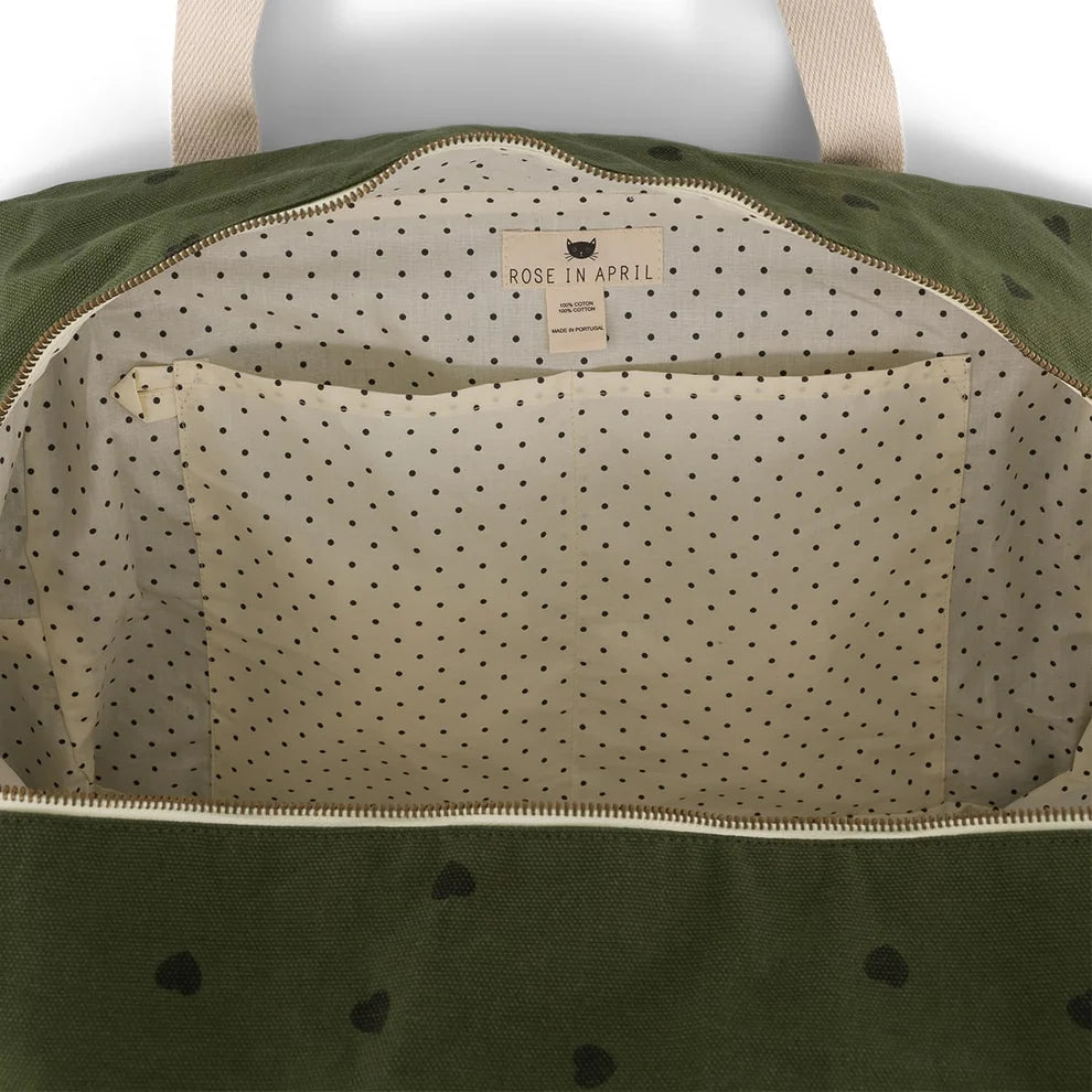 Sac à langer Raphael Coeur Kaki - ROSE IN APRIL