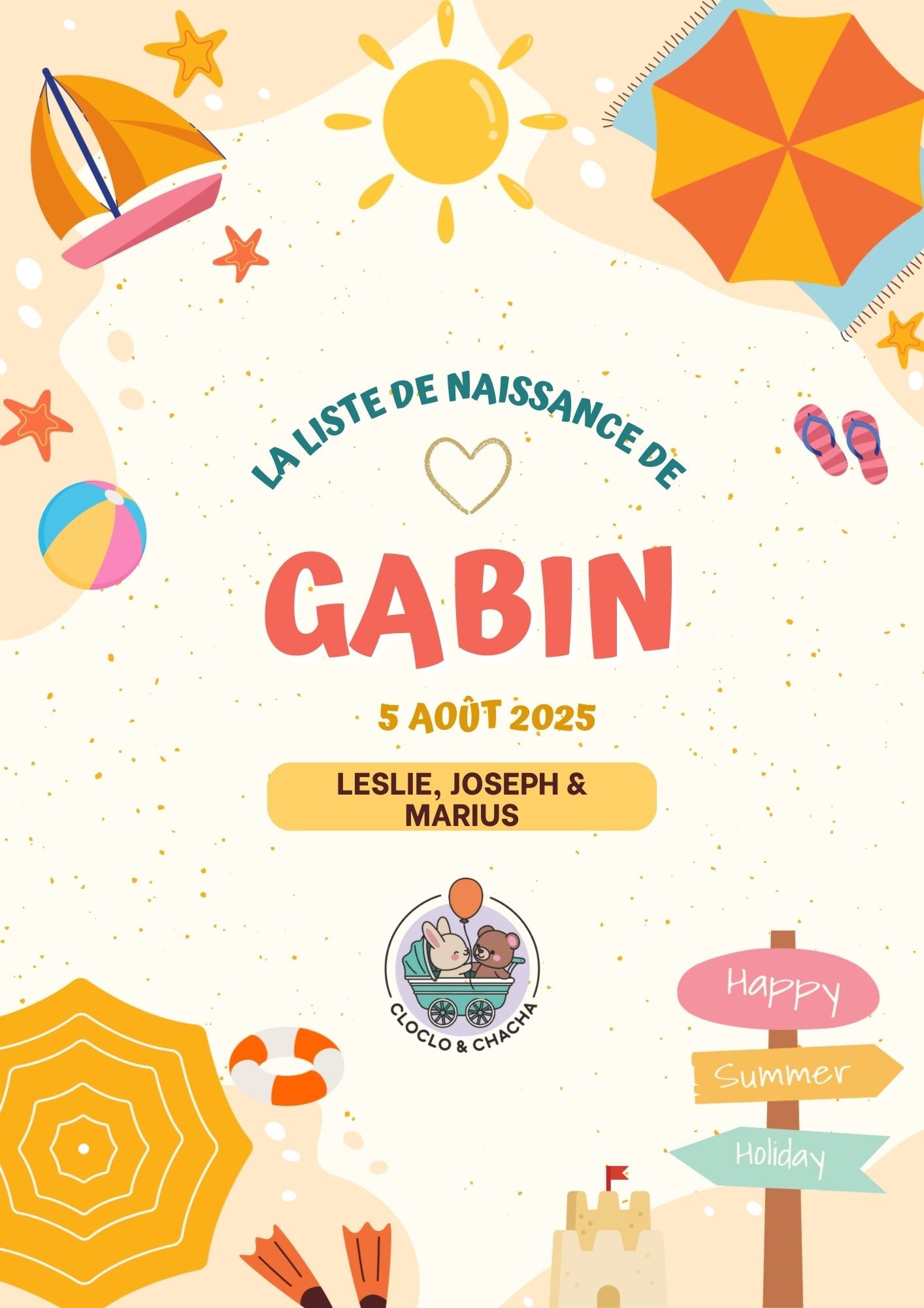 Liste de naissance Leslie, Joseph et Marius