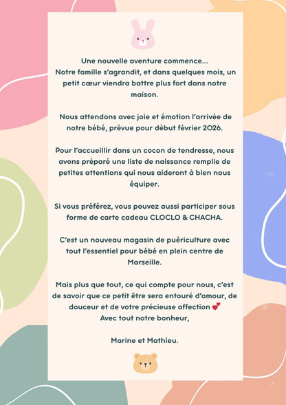 Liste de naissance Marine et Mathieu