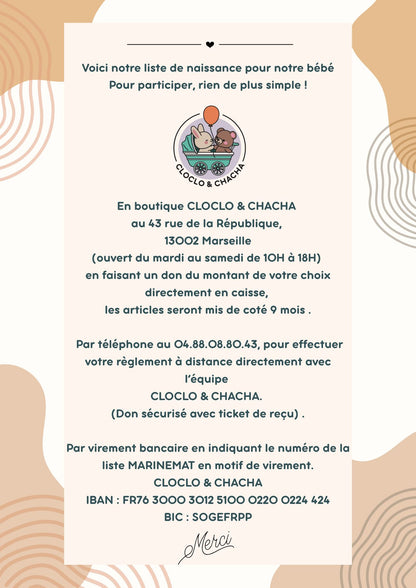 Liste de naissance Marine et Mathieu