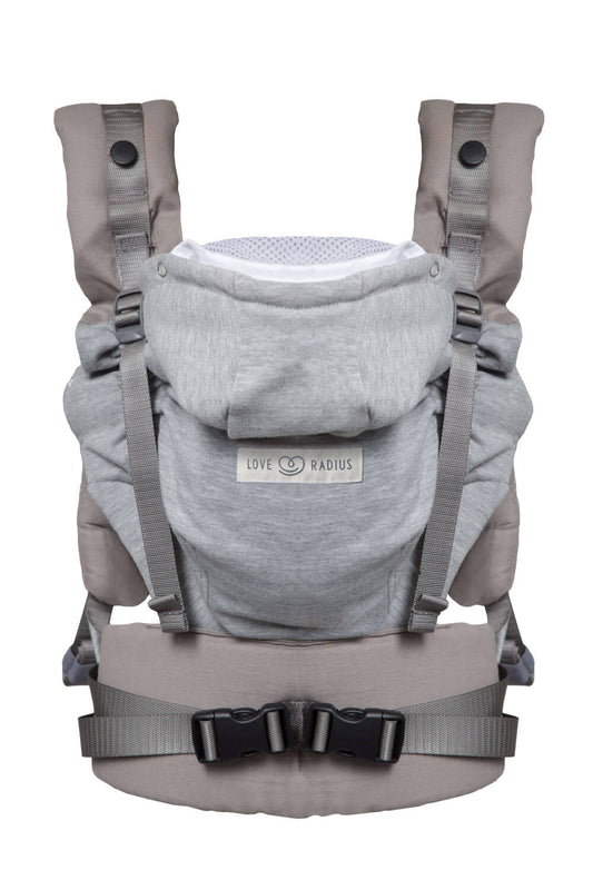 Porte bébé Hoodie Carrier 2 Gris perle - LOVE RADIUS