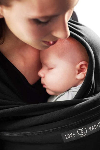 Echarpe de portage avec poche noire - LOVE RADIUS