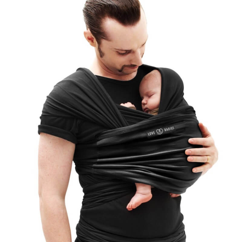 Echarpe de portage avec poche noire - LOVE RADIUS