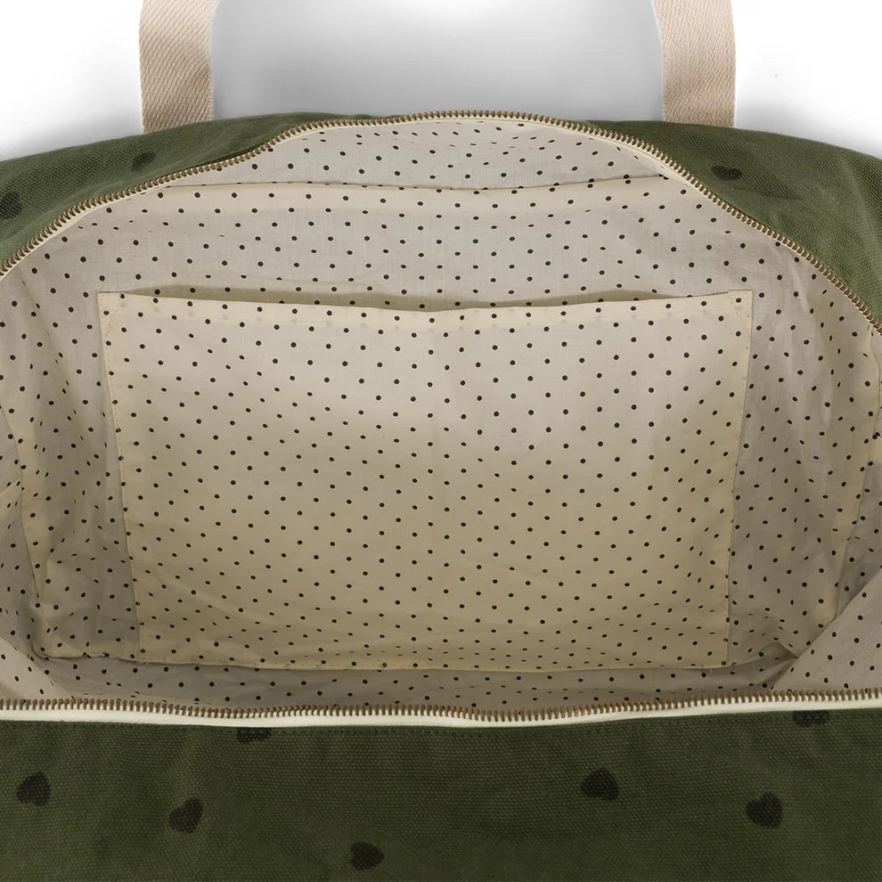 Sac à langer Raphael Coeur Kaki - ROSE IN APRIL